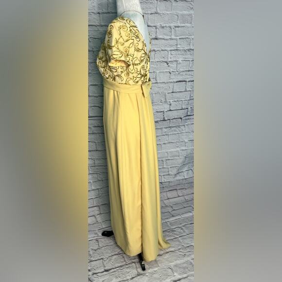 Vintage yellow and gold Alyce Designs gown size 8 - Picture 6 of 12